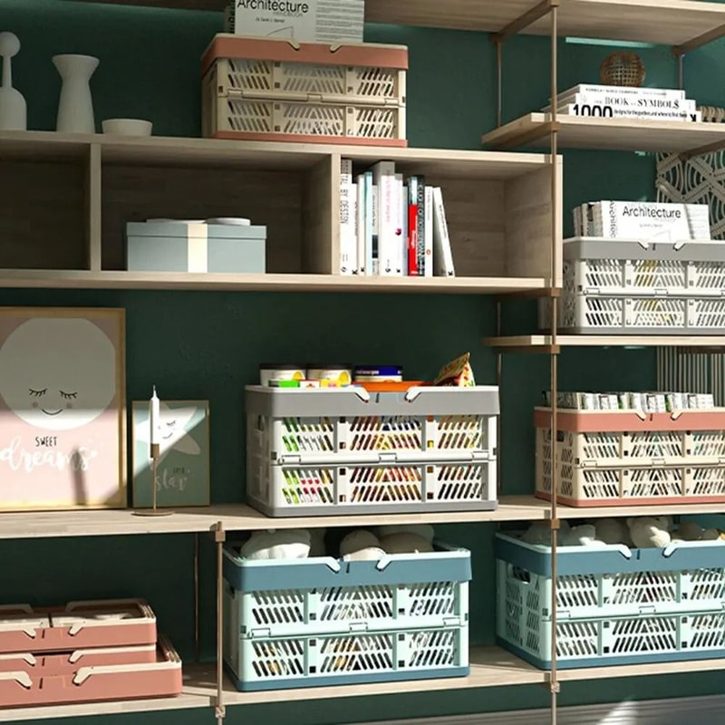 Folding Portable Storage Basket For Fruits Vegetables And Picnic Use Small Or Large 2