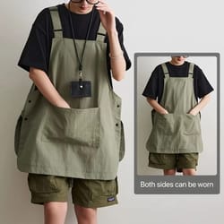 japanese style waterproof work apron unisex kitchen barber and cafe workwear