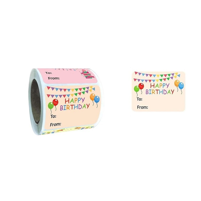 Happy Birthday Gift Tag Stickers 200 Pack Writable To From Labels For Gifts And Parties 1
