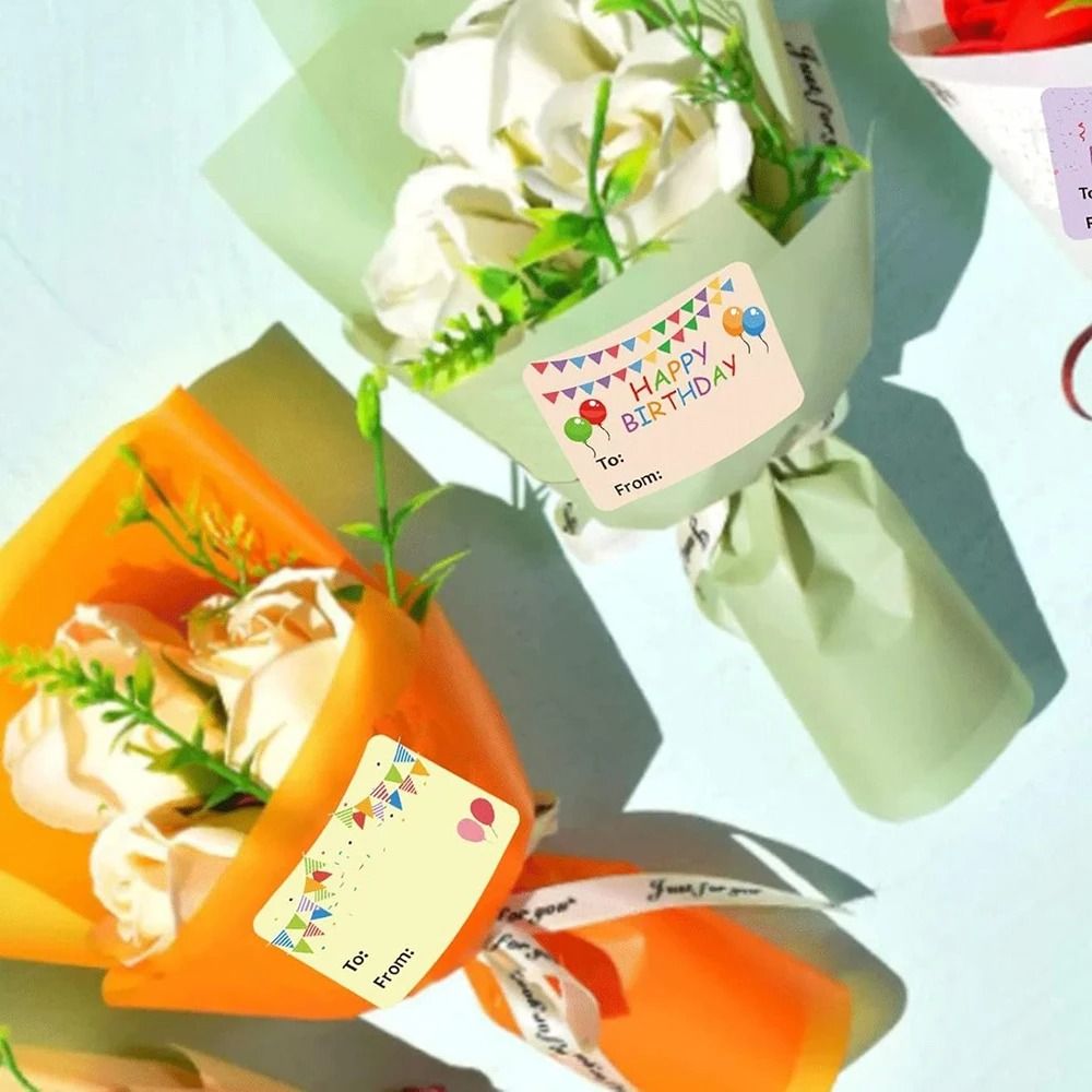 Happy Birthday Gift Tag Stickers 200 Pack Writable To From Labels For Gifts And Parties 4