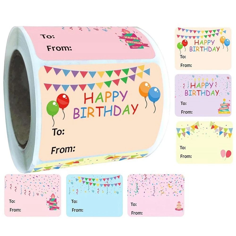 Happy Birthday Gift Tag Stickers 200 Pack Writable To From Labels For Gifts And Parties 6