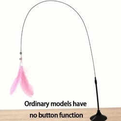 cat teaser wand with bell feather and suction cup long interactive stick