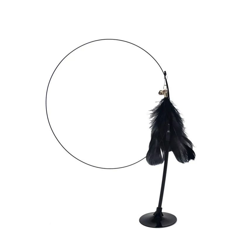 Cat Teaser Wand With Bell Feather And Suction Cup Long Interactive Stick 4