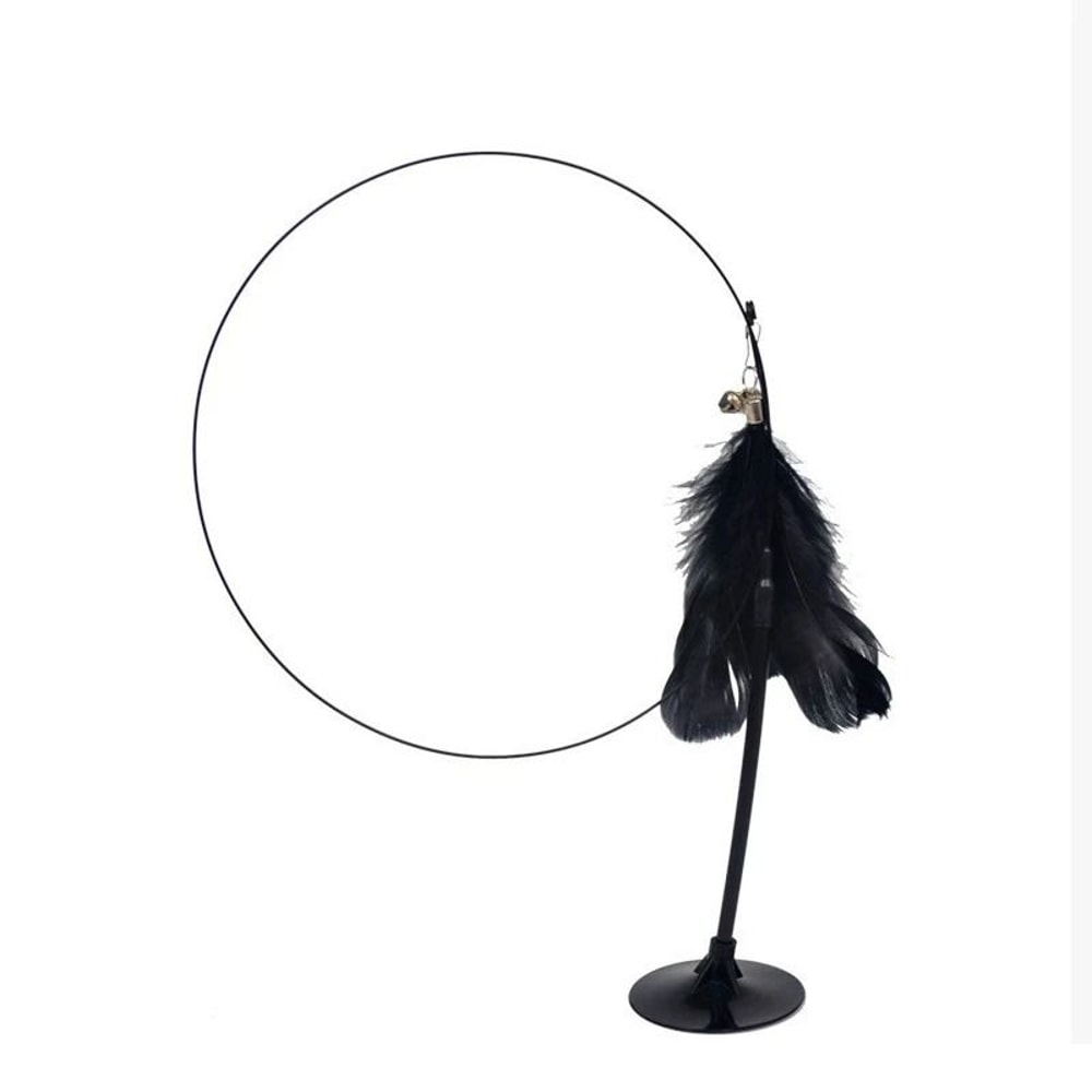 Cat Teaser Wand With Bell Feather And Suction Cup Long Interactive Stick 6