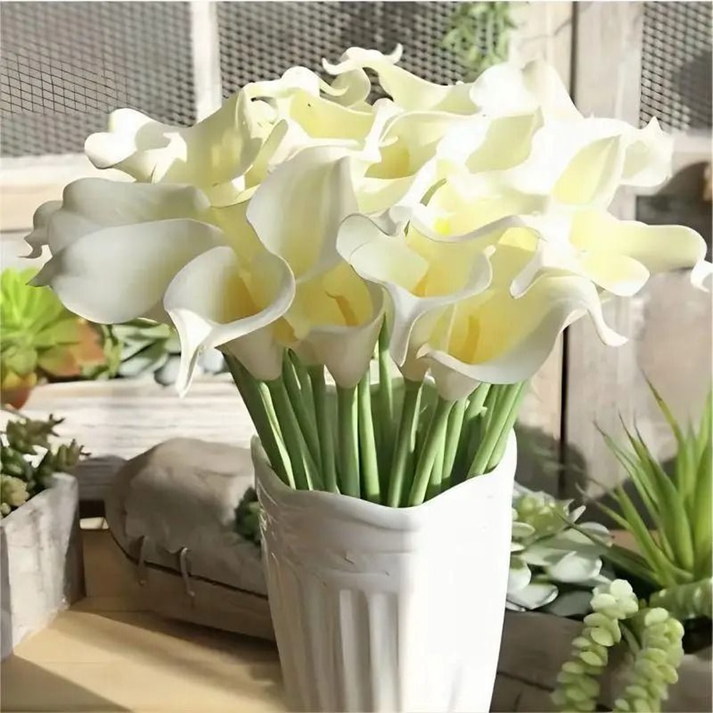 PU Calla Lily Artificial Flower Stem For Home Decor Wedding Bouquet And DIY Floral Arrangements 0
