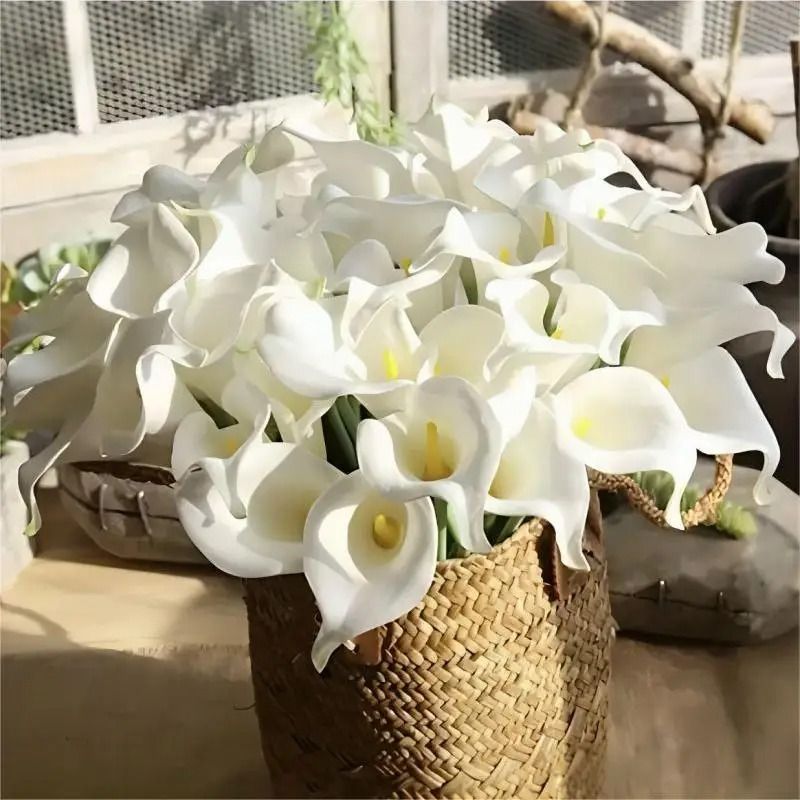 PU Calla Lily Artificial Flower Stem For Home Decor Wedding Bouquet And DIY Floral Arrangements 1