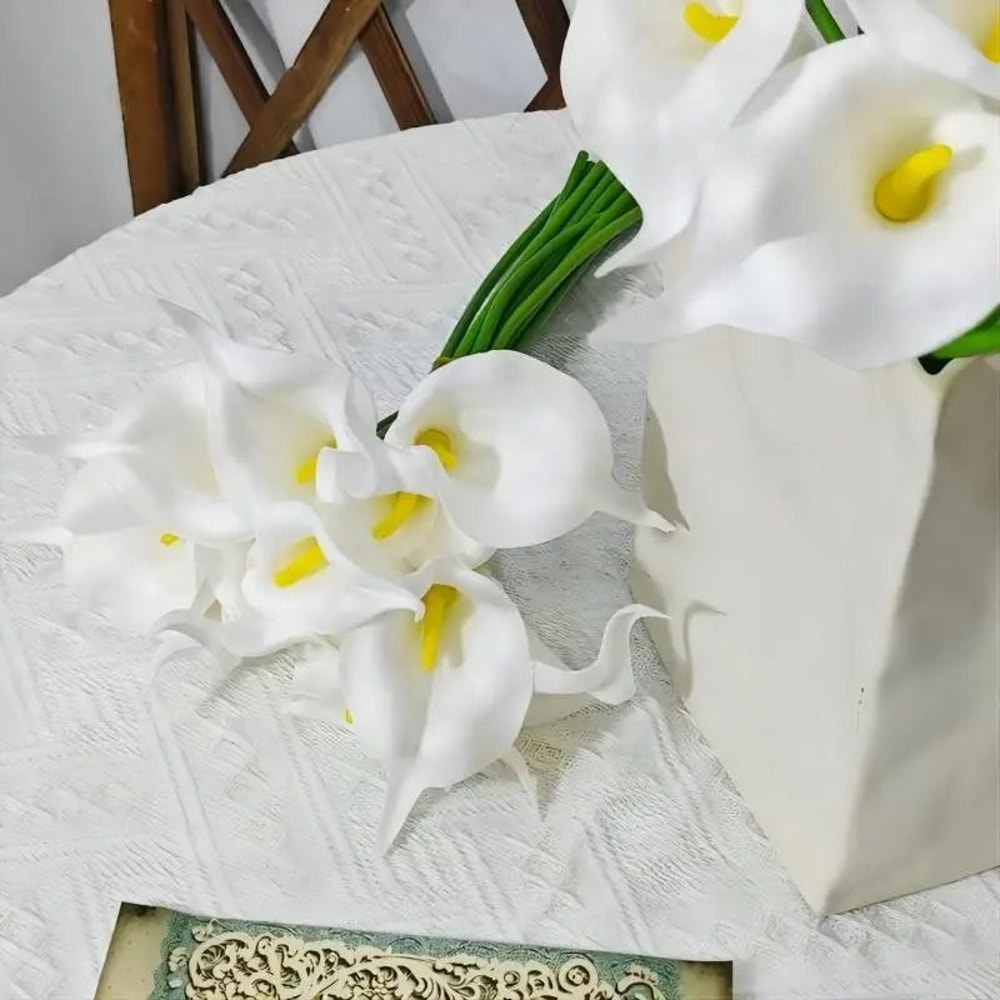 PU Calla Lily Artificial Flower Stem For Home Decor Wedding Bouquet And DIY Floral Arrangements 3