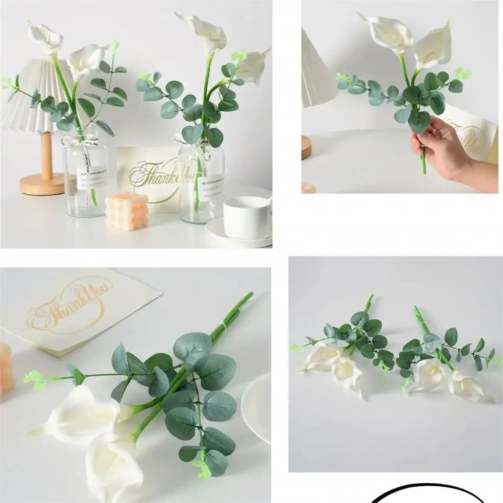 PU Calla Lily Artificial Flower Stem For Home Decor Wedding Bouquet And DIY Floral Arrangements 4