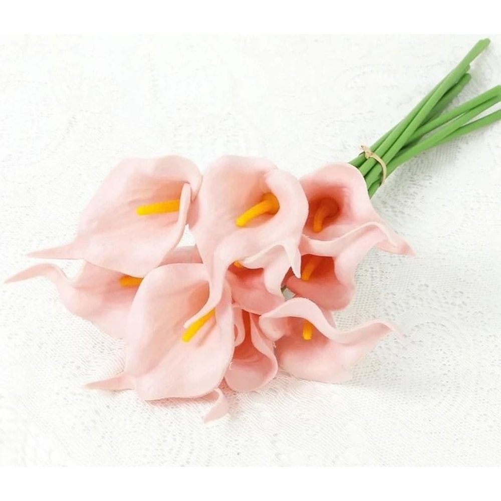 PU Calla Lily Artificial Flower Stem For Home Decor Wedding Bouquet And DIY Floral Arrangements 7