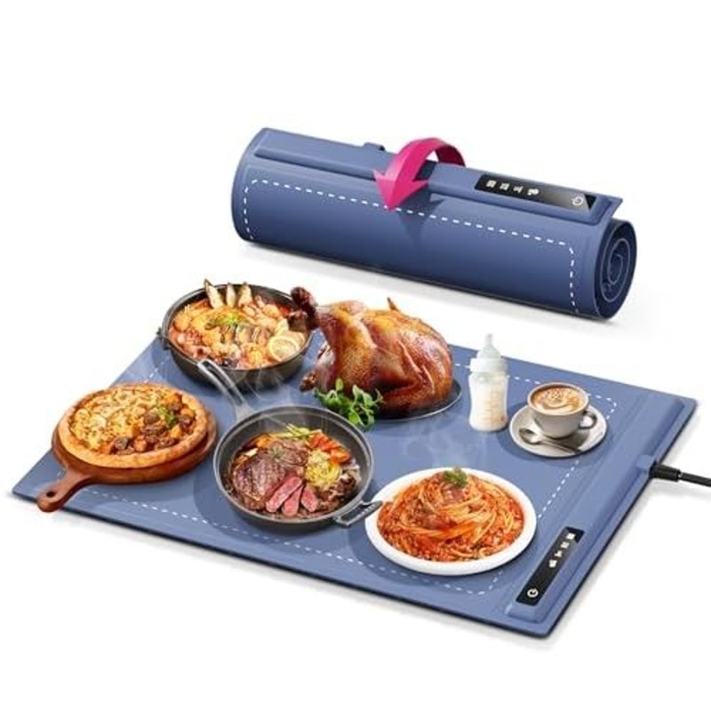 Roll Up Food Heating Pad With Fast Heating Silicone Hot Plate And Adjustable Temperature 10