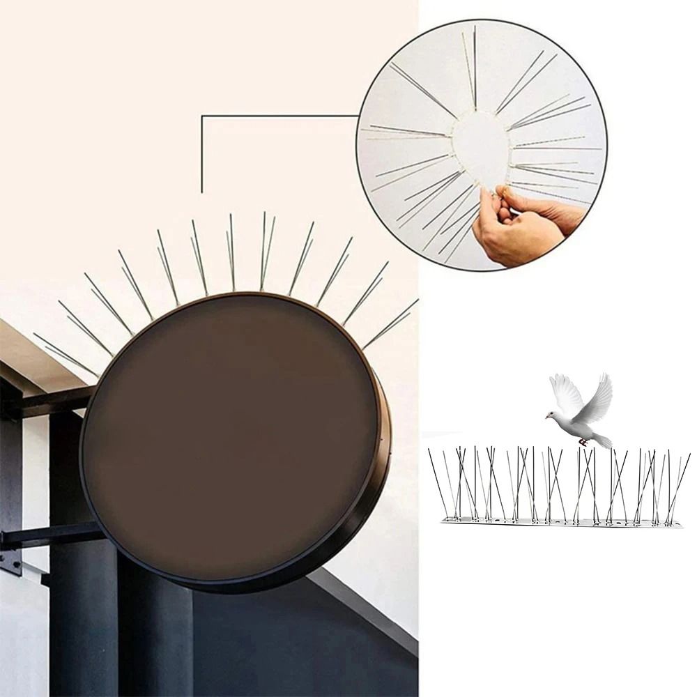 Humane Bird Deterrent Perch Strips Stainless Steel Anti Perching Barrier For Balcony Fence And Eave 4