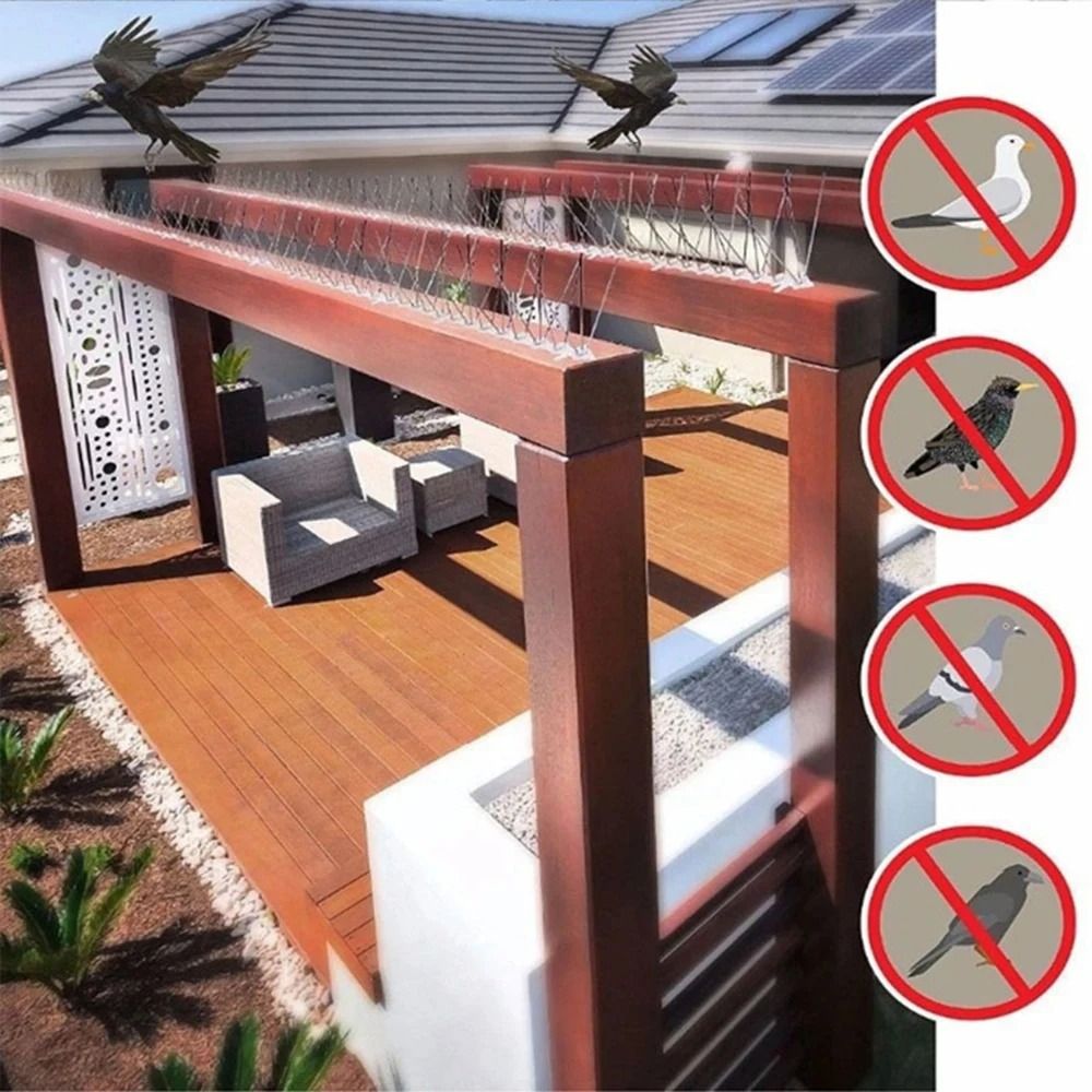 Humane Bird Deterrent Perch Strips Stainless Steel Anti Perching Barrier For Balcony Fence And Eave 5