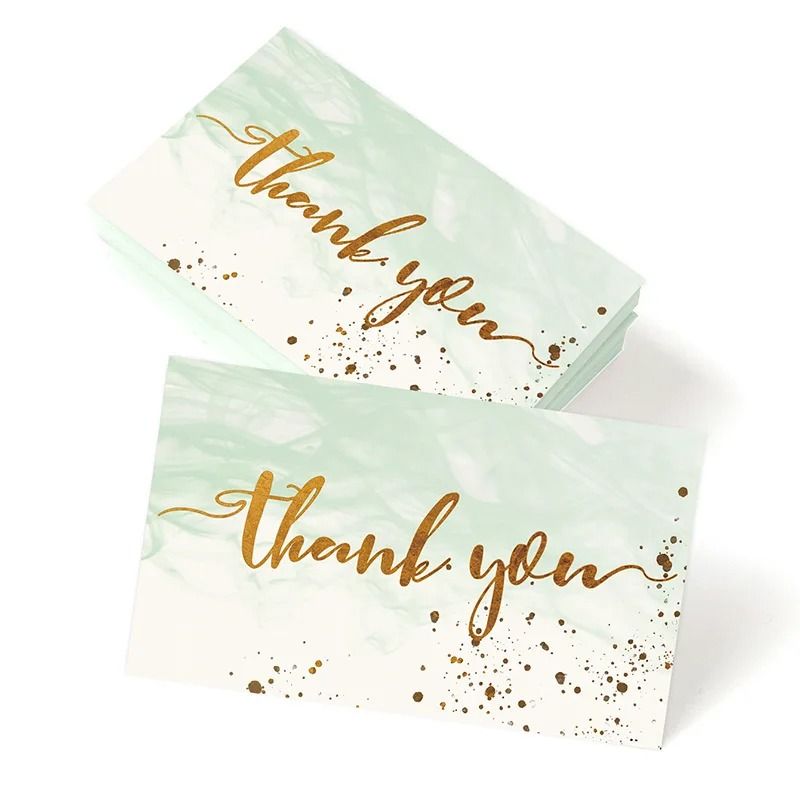 Gold Foil Thank You Cards 50 Pack Mini Textured Gratitude Notes For Weddings And Business 9