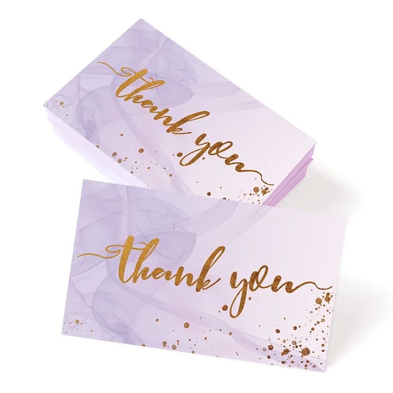 Gold Foil Thank You Cards 50 Pack Mini Textured Gratitude Notes For Weddings And Business 10