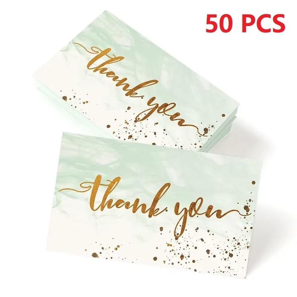 Gold Foil Thank You Cards 50 Pack Mini Textured Gratitude Notes For Weddings And Business 6