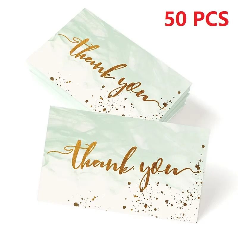 Gold Foil Thank You Cards 50 Pack Mini Textured Gratitude Notes For Weddings And Business 6