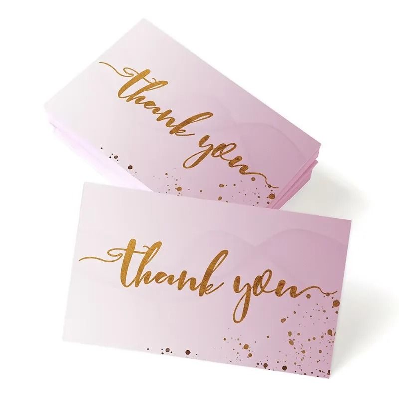Gold Foil Thank You Cards 50 Pack Mini Textured Gratitude Notes For Weddings And Business 8