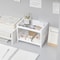 2 Tier Desktop Storage Rack White Organizer Shelf For Office Desk Cosmetics And Stationery 1