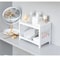 2 Tier Desktop Storage Rack White Organizer Shelf For Office Desk Cosmetics And Stationery 2