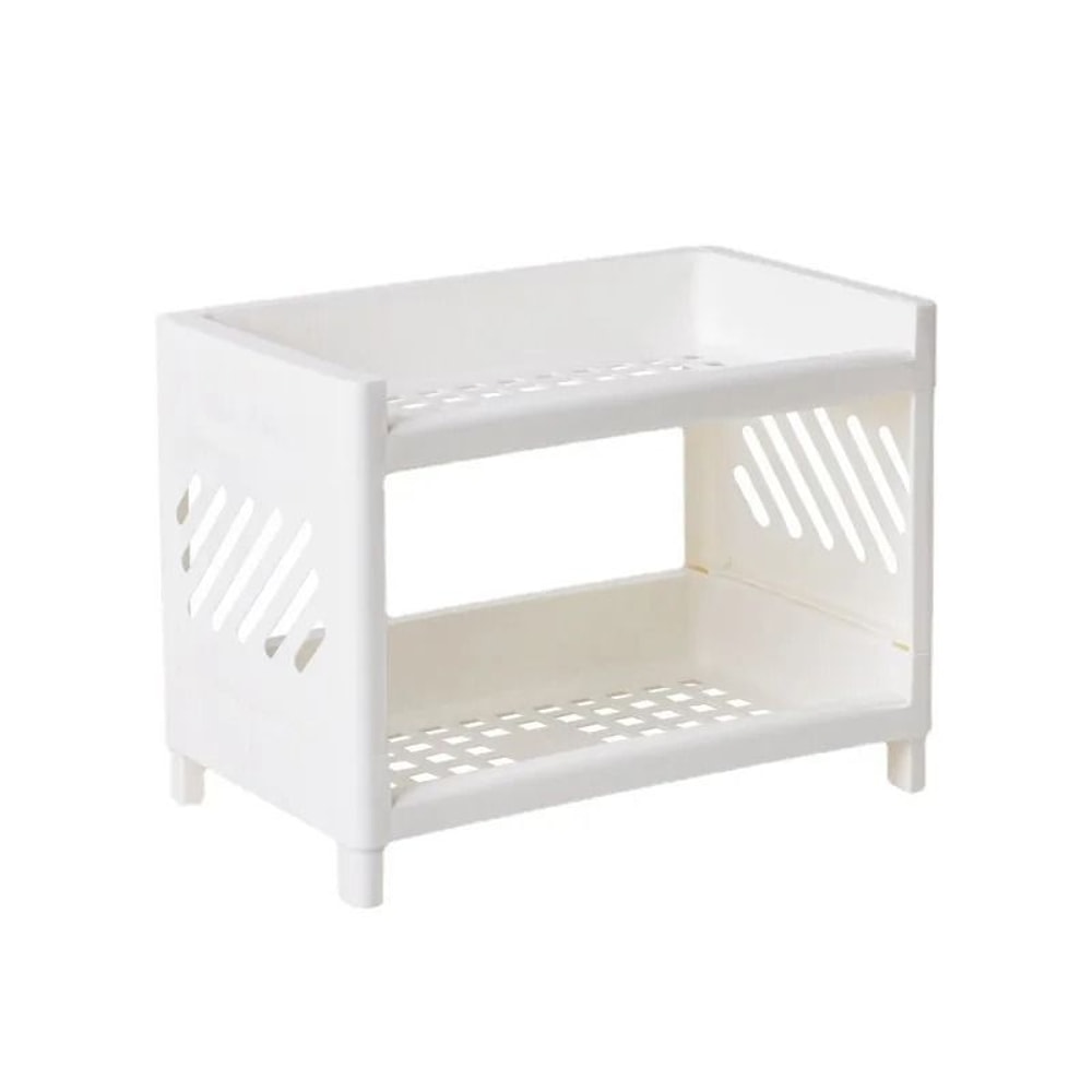 2 Tier Desktop Storage Rack White Organizer Shelf For Office Desk Cosmetics And Stationery 4