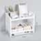 2 Tier Desktop Storage Rack White Organizer Shelf For Office Desk Cosmetics And Stationery 5
