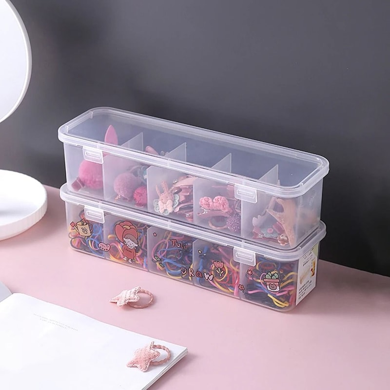 Hair Accessories Storage Box Clear Organizer Case For Jewelry Clips Headbands And Small Essentials 2