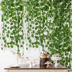 artificial green leaf vine grape leaves hanging garland for ceiling and home decor