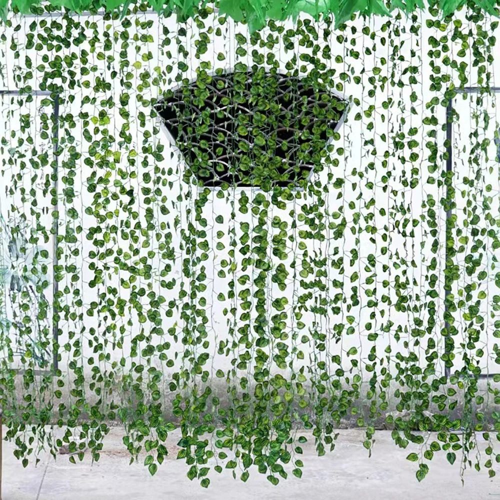 Artificial Green Leaf Vine Grape Leaves Hanging Garland For Ceiling And Home Decor 4
