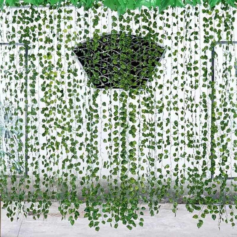 Artificial Green Leaf Vine Grape Leaves Hanging Garland For Ceiling And Home Decor 4