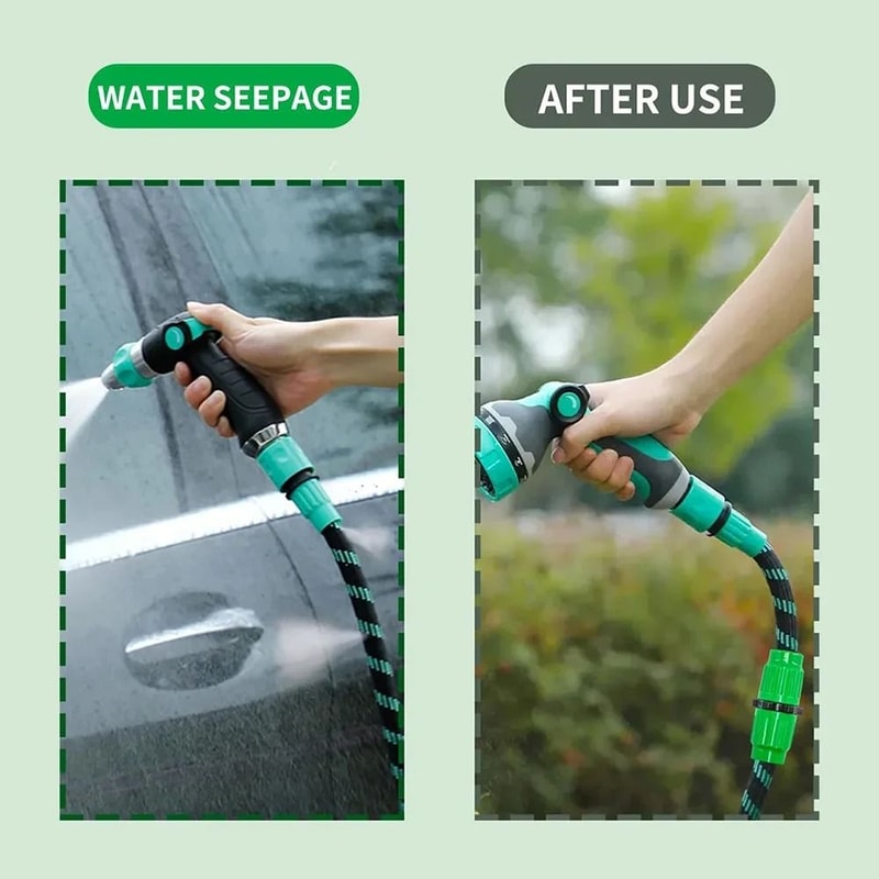 Telescopic Water Hose Extension Connector 3 Piece Flexible Pipe Set For Car Washing And Garden Use 4
