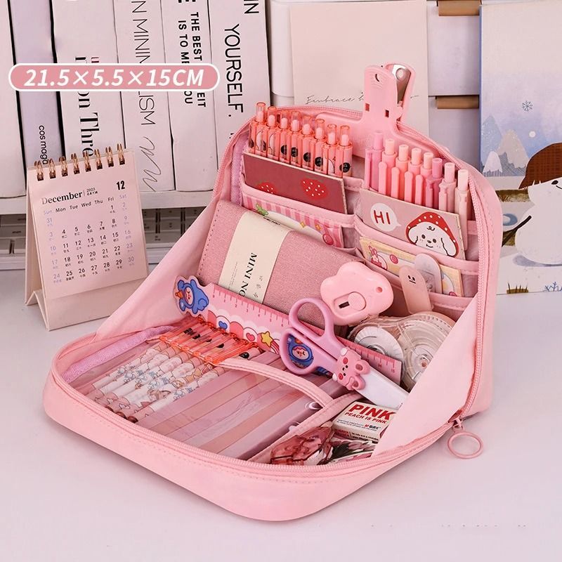 12 Layer Large Capacity Pencil Case Multifunctional Stationery Organizer Storage Bag 7