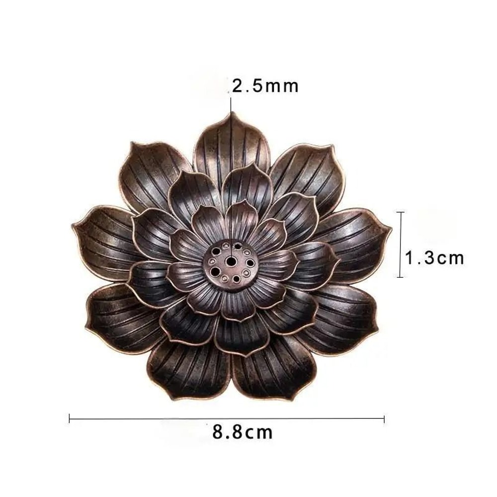 3 In 1 Lotus Incense Holder Alloy Burner For Stick Coil And Cone Incense 2