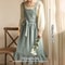 French Vintage Washed Cotton Apron Cross Back Ruffled Kitchen Baking And Gardening Apron 6