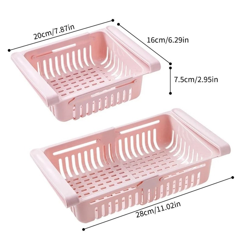 Hanging Refrigerator Drawer Organizer Pull Out Fridge Storage Basket For Eggs Fruit And Snacks 6