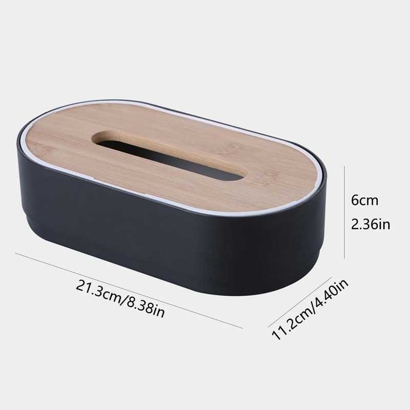 Bamboo Tissue Box Cover Wooden Tissue Organizer Case For Table And Home Decor 2