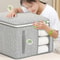 Gray Clothes Storage Organizer Bag Waterproof Quilt And Blanket Closet Sorting Bag With Window 5