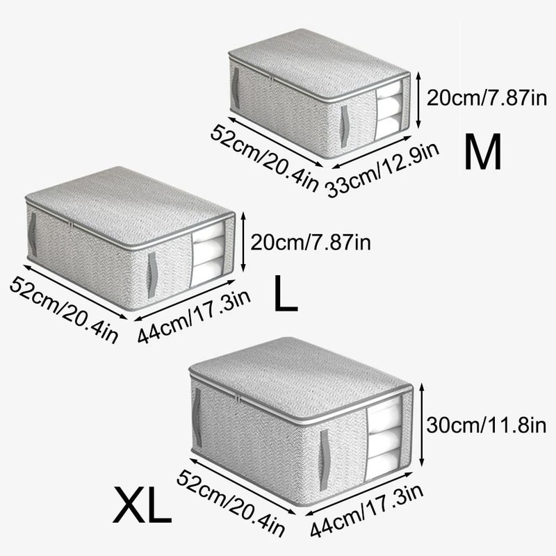 Gray Clothes Storage Organizer Bag Waterproof Quilt And Blanket Closet Sorting Bag With Window 6