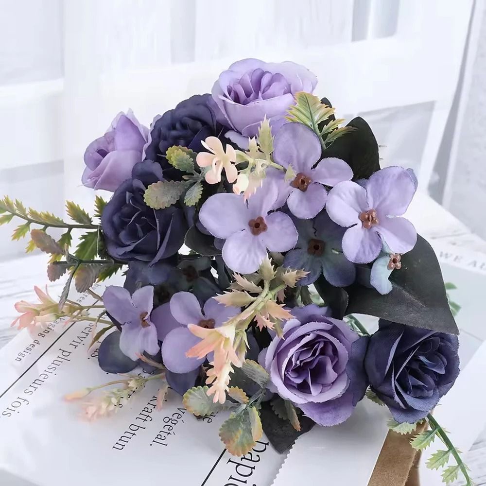 Artificial Peony And Hydrangea Bouquet Silk Flowers For Wedding Home And Party Decor 5