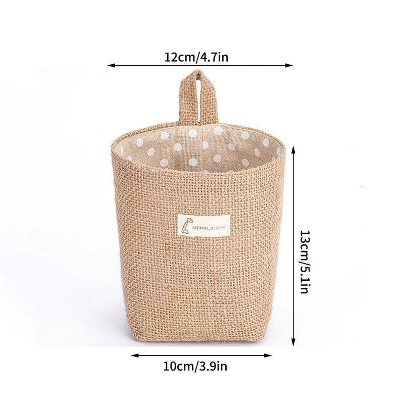Nordic Hanging Wall Pocket Storage Bag Cotton Linen Organizer For Sundries Cosmetics And Toys 1