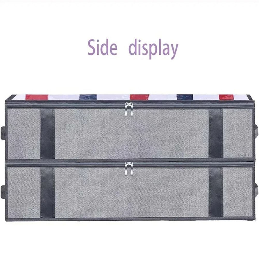 2 Pack Under Bed Storage Bags Large Quilt And Clothes Organizer With Lid And Reinforced Handles 5