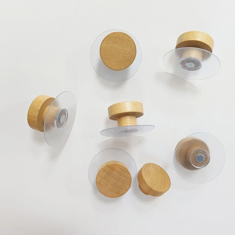 Wooden Sticky Hat Hooks Adhesive Wall Hanger Pegs For Door Closet And Bathroom 1