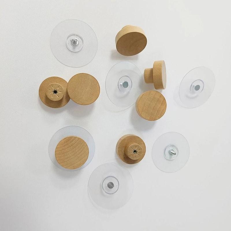 Wooden Sticky Hat Hooks Adhesive Wall Hanger Pegs For Door Closet And Bathroom 3