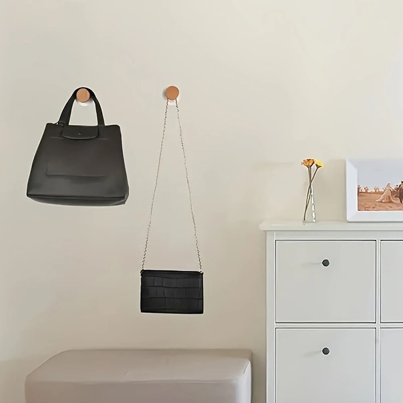 Wooden Sticky Hat Hooks Adhesive Wall Hanger Pegs For Door Closet And Bathroom 5