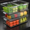 Stackable Fridge Organizer Bins With Lids Clear Food Storage Containers For Fruit Pantry And Freeze 2
