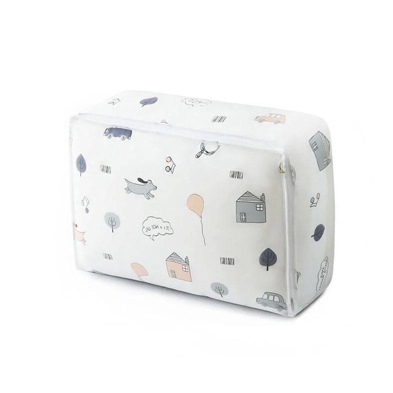 Large Waterproof Quilt Storage Bag PEVA Dustproof Blanket And Clothes Organizer With Zipper 10