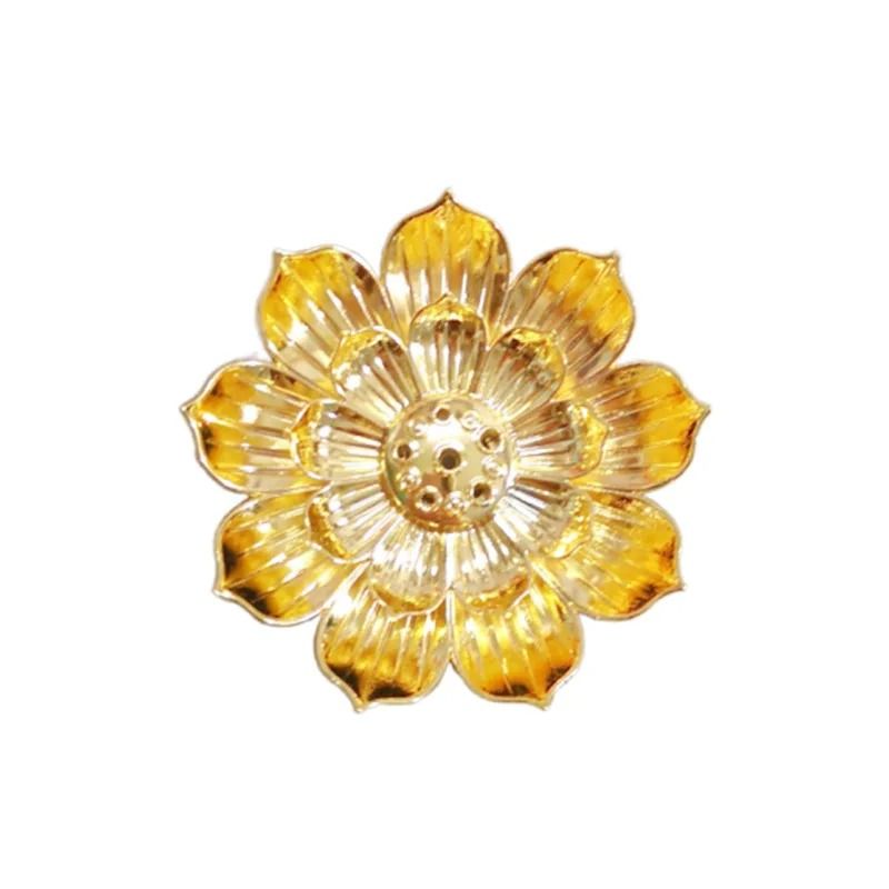 Bronze Lotus Incense Burner Plate Alloy Stick Holder For Meditation And Home Decor 2