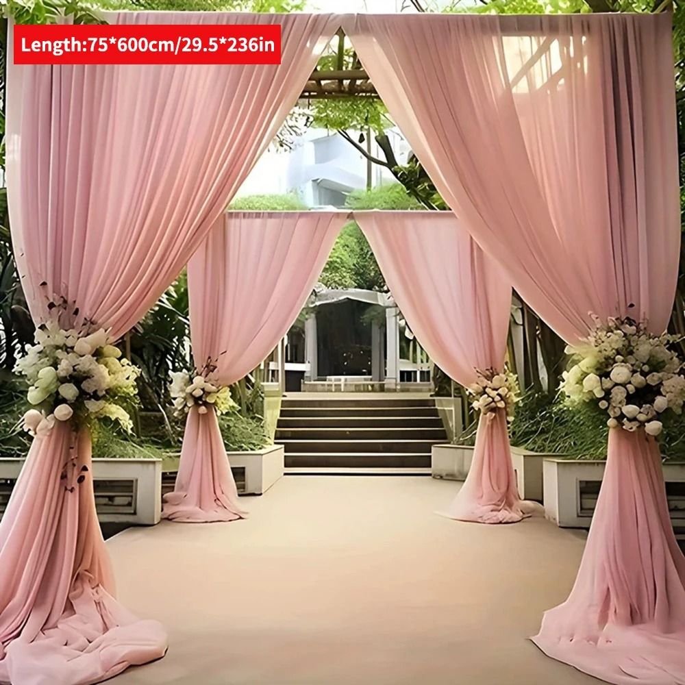 Wedding Arch Mesh Curtain Backdrop Draping Fabric For Outdoor Ceremony And Party Decor 1