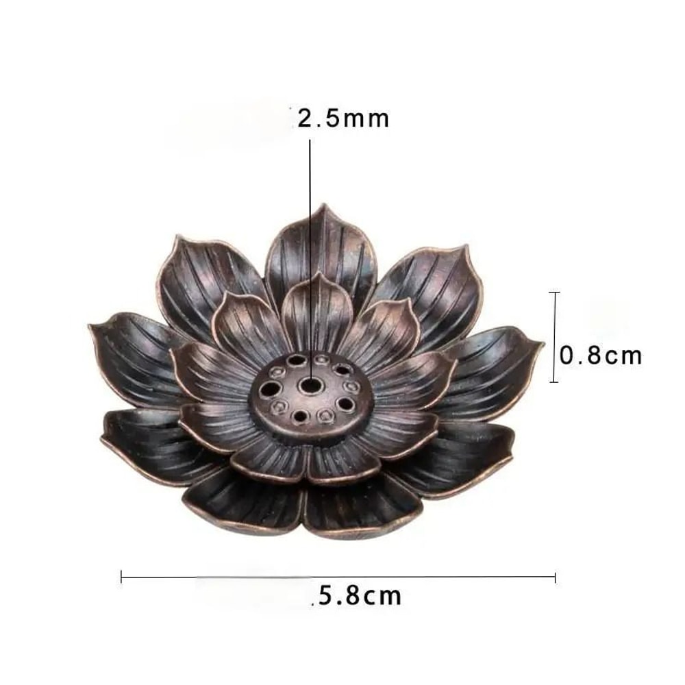 Vintage Lotus Incense Burner Plate Alloy Stick Holder Zen Censer For Home And Meditation 5