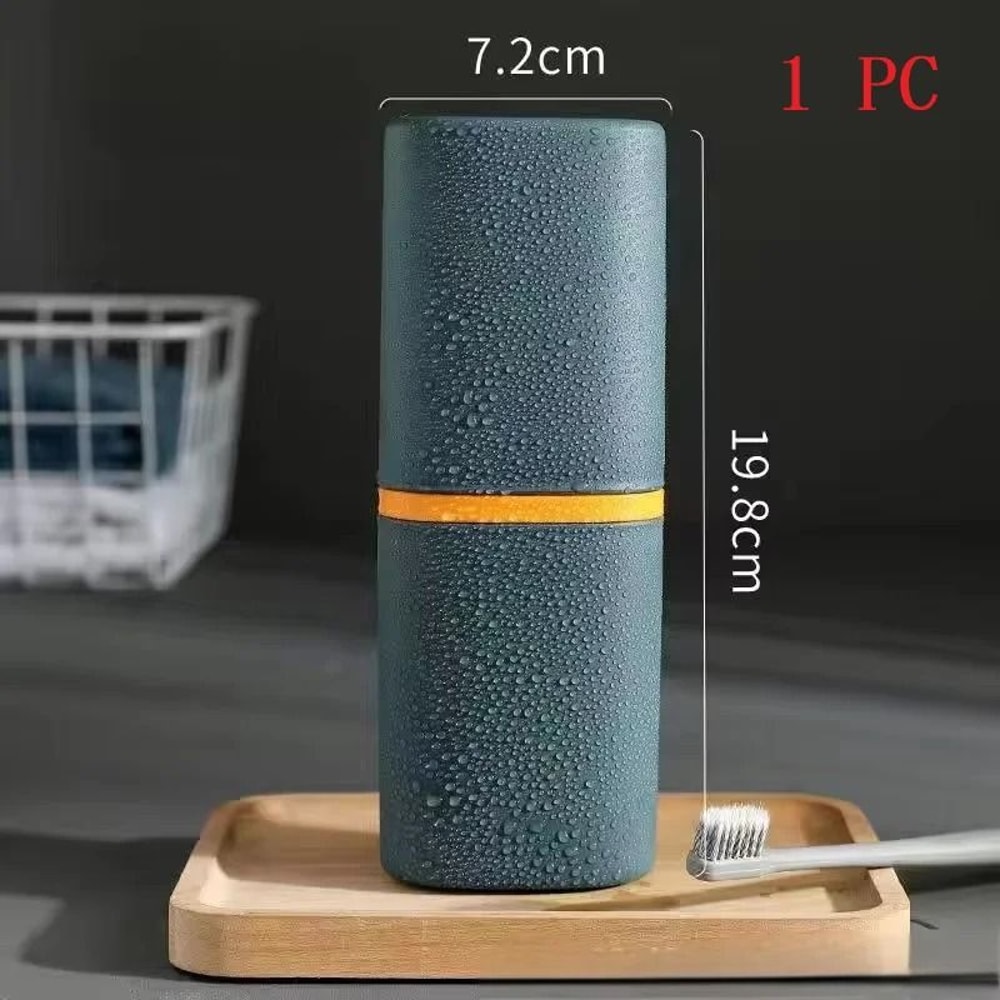 Portable Travel Toothbrush Case Holder PP Storage Box With Dual Cup Design For Camping And Business 6