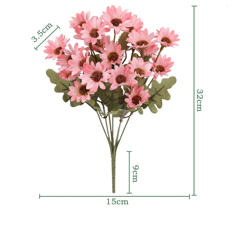 21 Head Artificial Daisy And Sunflower Bouquet Silk Chamomile Flowers For Wedding And Home DIY Deco 7